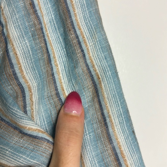 FAHERTY 100% Linen Striped Tunic Shirt Dress Kraine Shirtdress XS Blue white - Picture 10 of 10